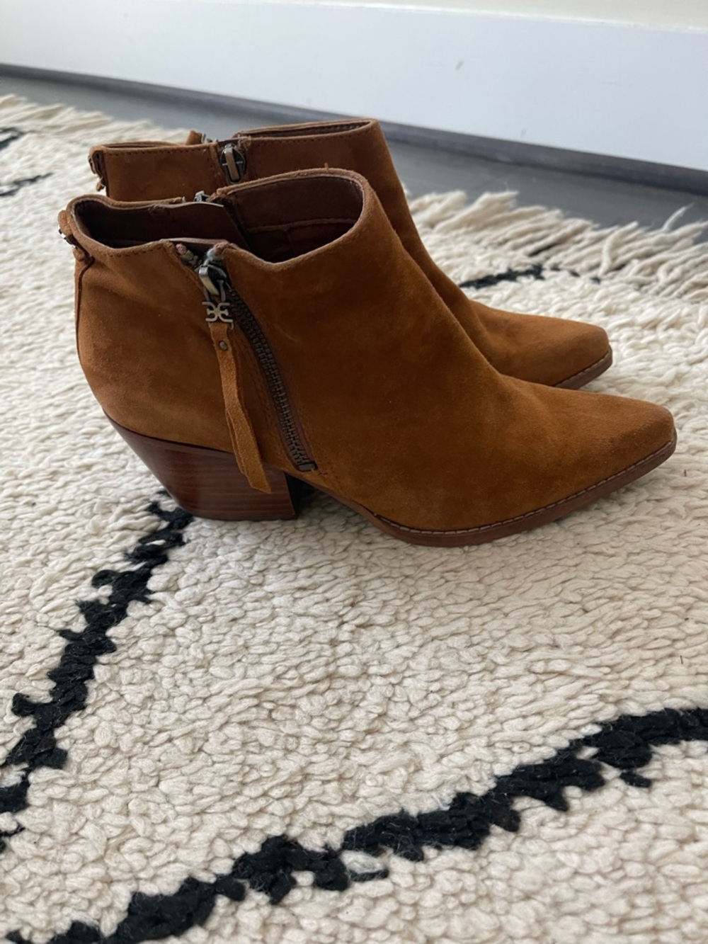Sam Edelman Women's Suede Ankle Boots - Chestnut Brown